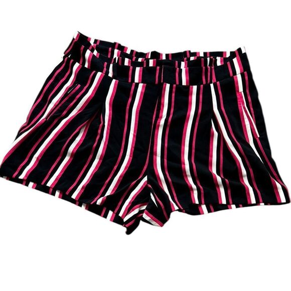 Torrid Red, Black & White Striped Shorts - Picture 1 of 6